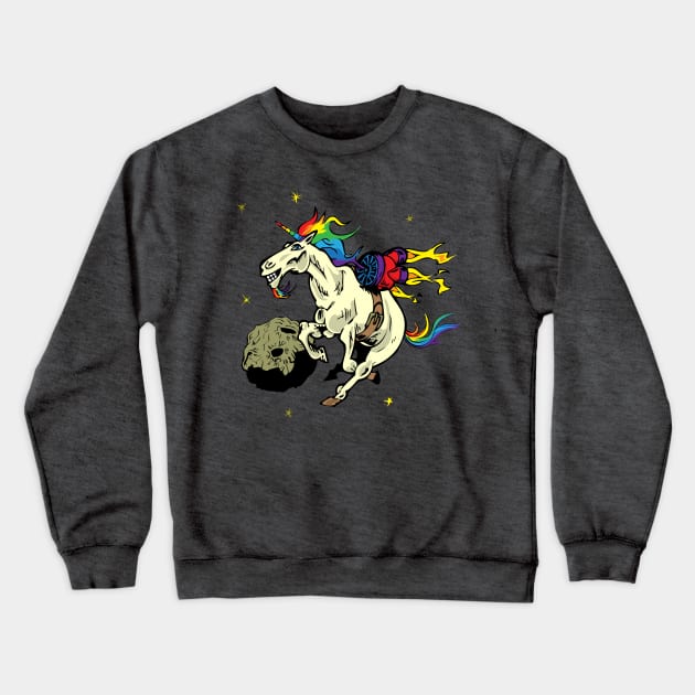 Space Unicorn Crewneck Sweatshirt by W00D_MAN